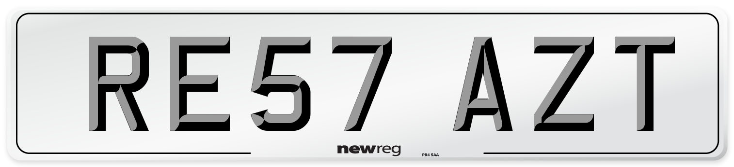 RE57 AZT Number Plate from New Reg